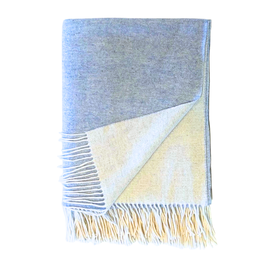 Blue Wool &amp; Cashmere Throw