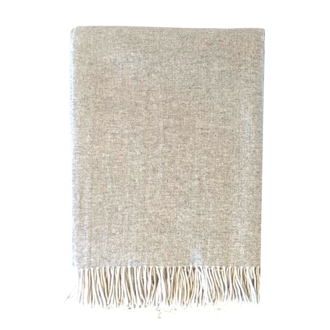 Natural Wool &amp; Cashmere Throw