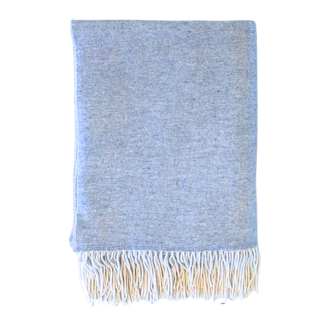 Blue Wool &amp; Cashmere Throw
