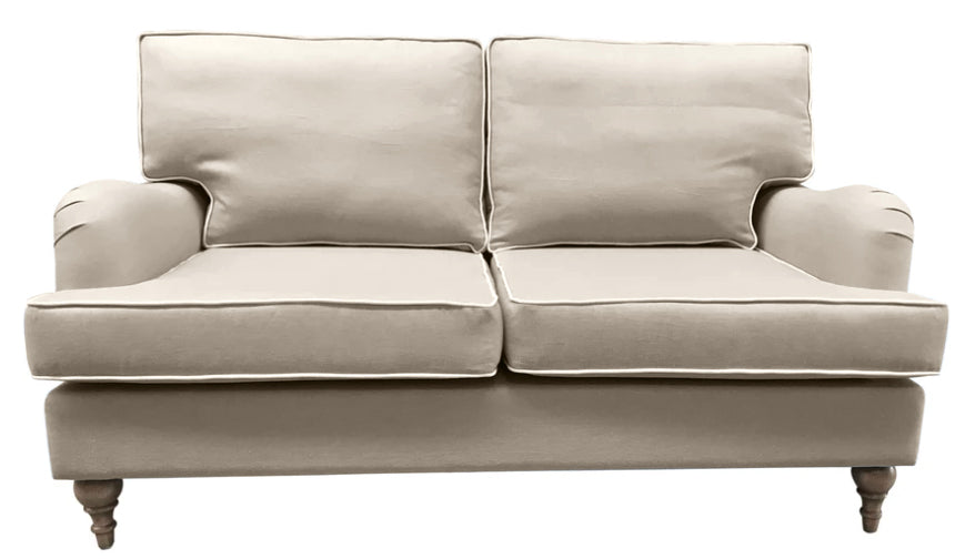 Natural Linen Roll Arm Sofa - 2 sizes available