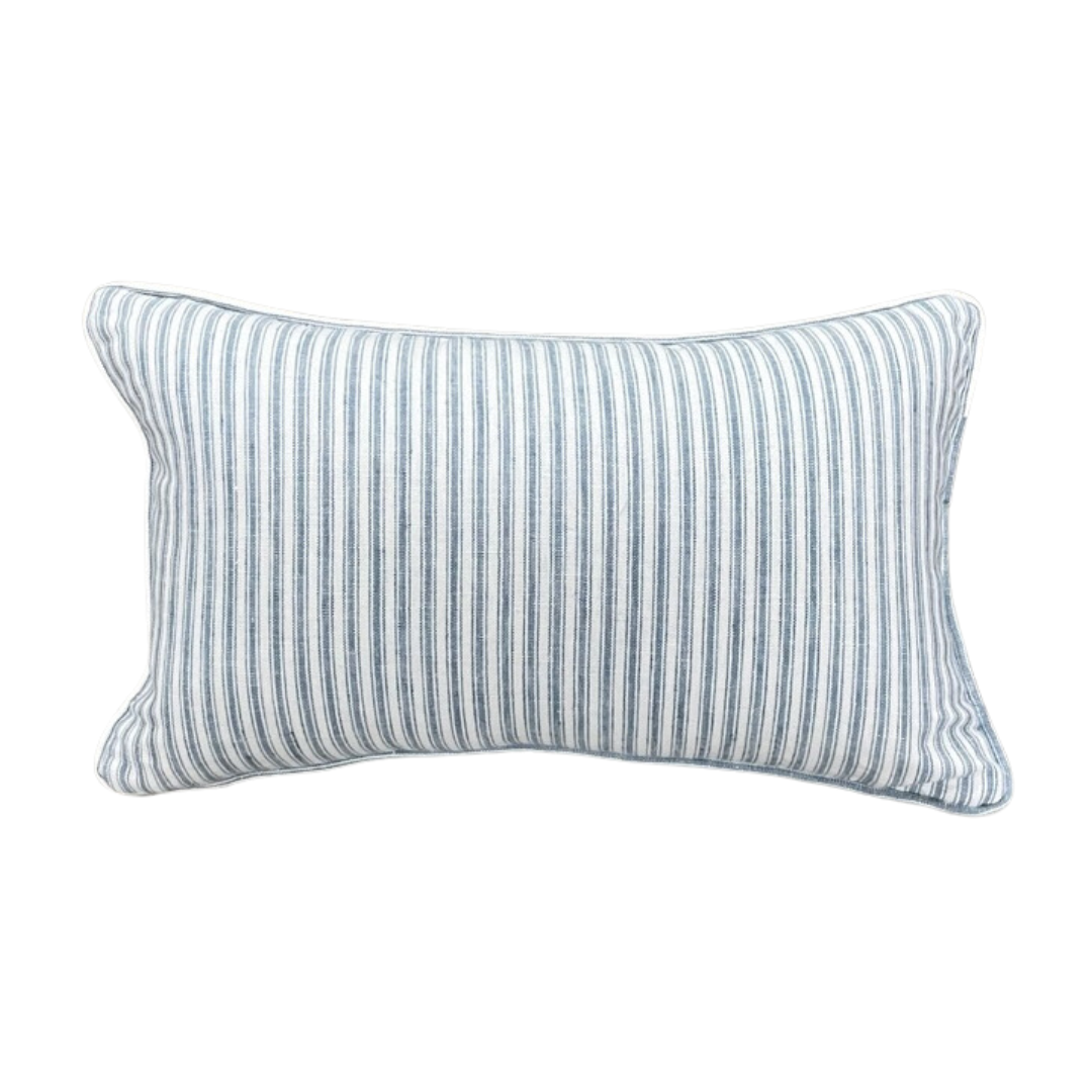 Blue Striped Cushion - Rectangle