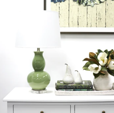 Forest Green Ceramic Lamp - 3 Shade Options