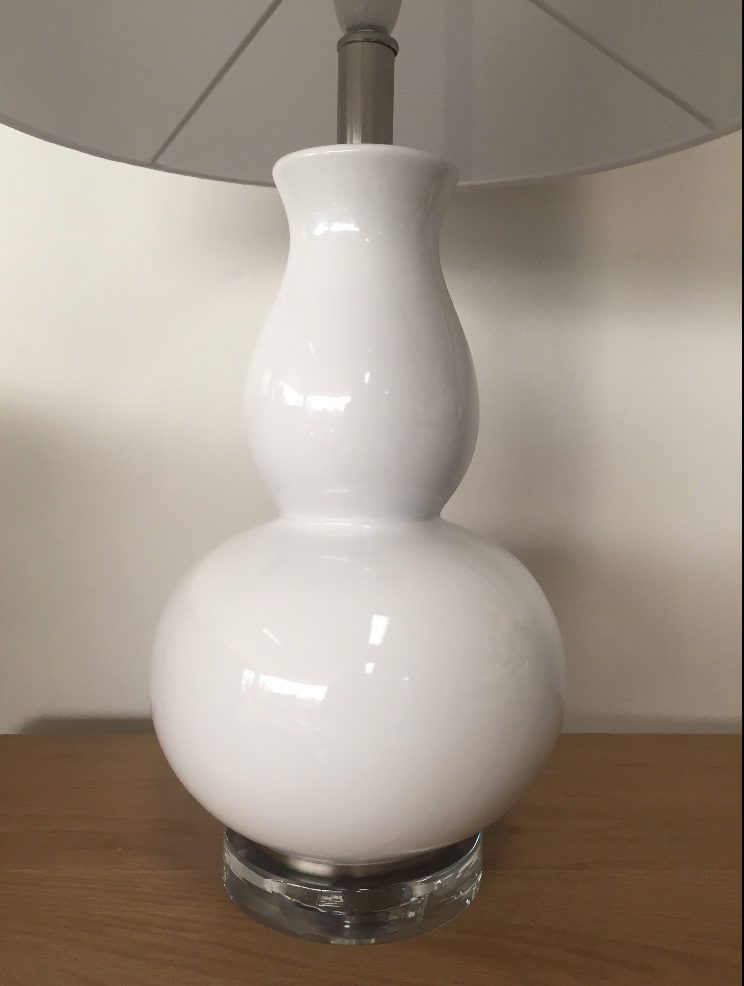 White Ceramic Lamp - 7 Shade Options