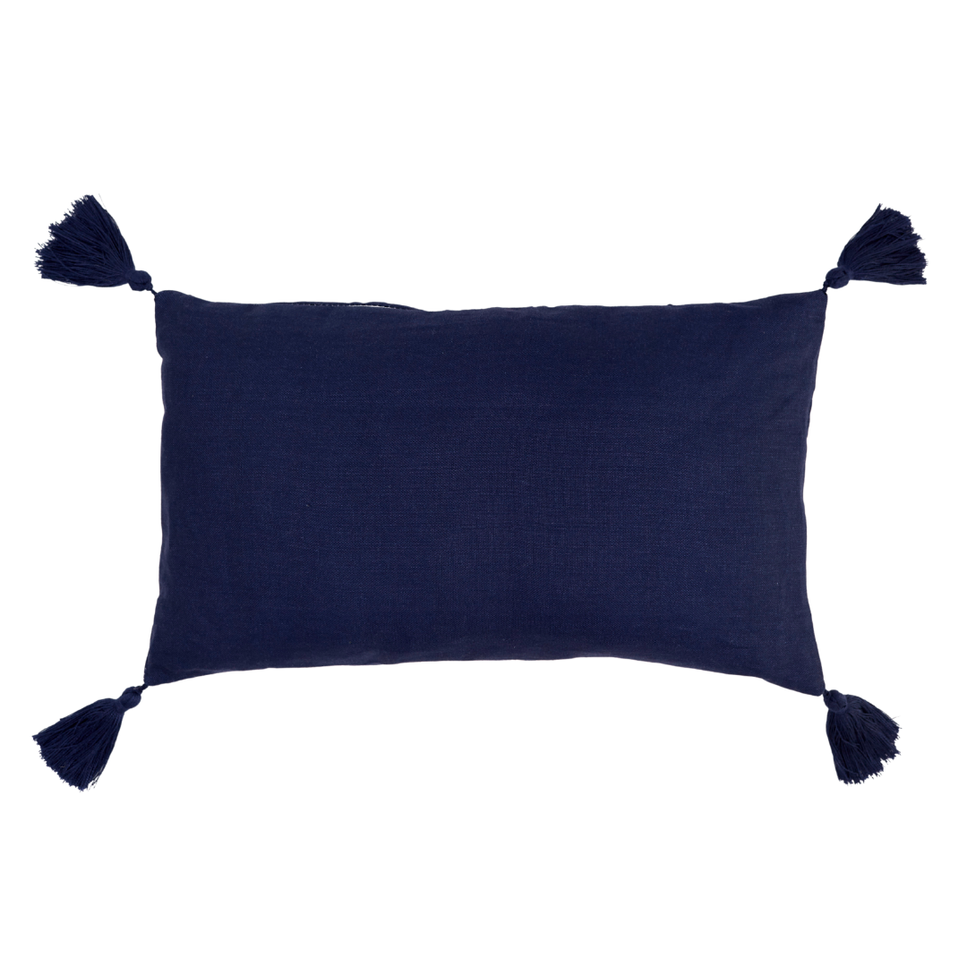 Navy Linen Cushion Rectangle - END OF LINE