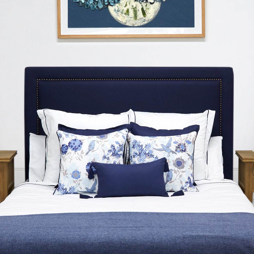 Navy Linen Cushion Rectangle - END OF LINE