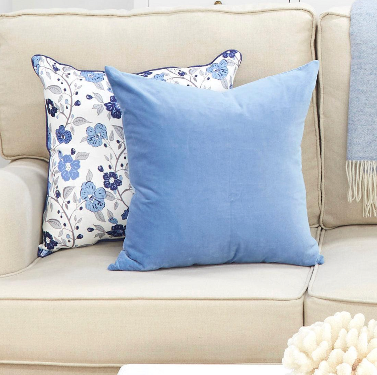 Blue Velvet Cushion - 3 Sizes