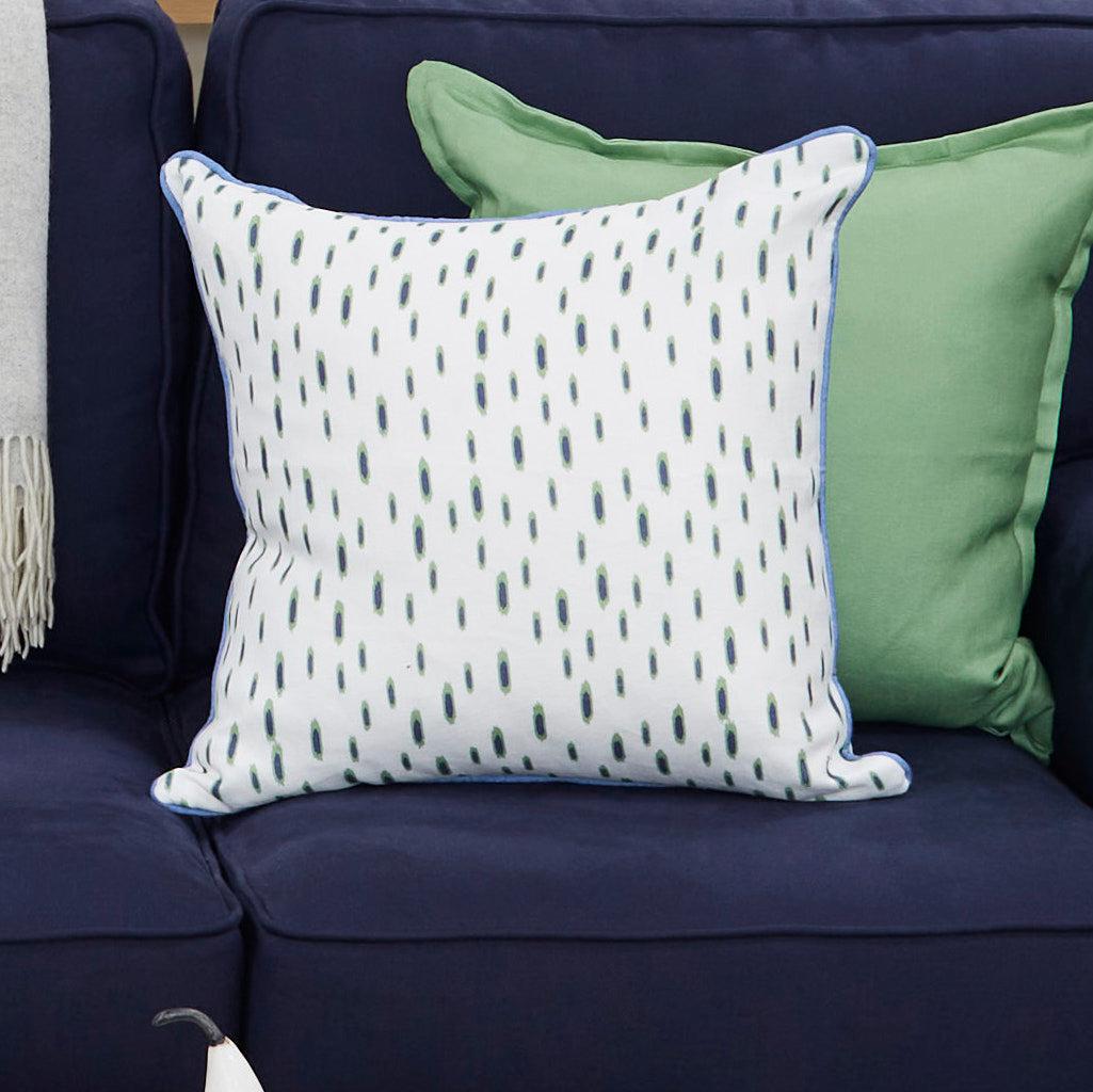 Green/Navy Pebble Cushion Cover - 8 left