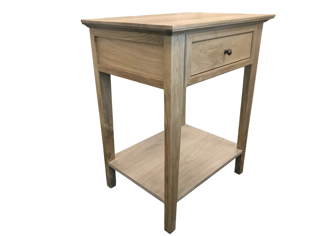 Oak Bedside Table - 1 Drawer