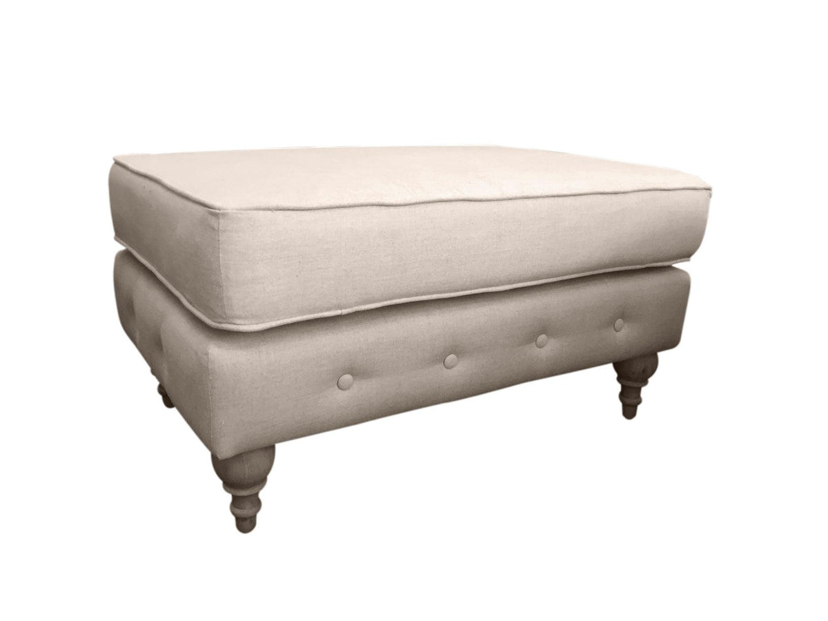 Natural Linen Footstool for Roll Armchair