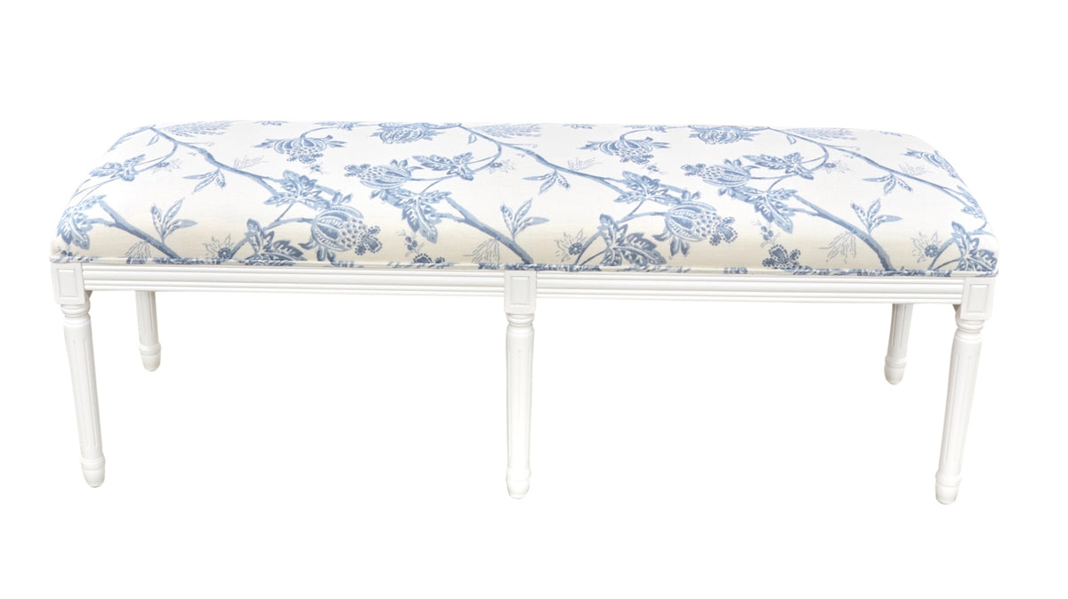 Spring Floral Linen Bed Ottoman