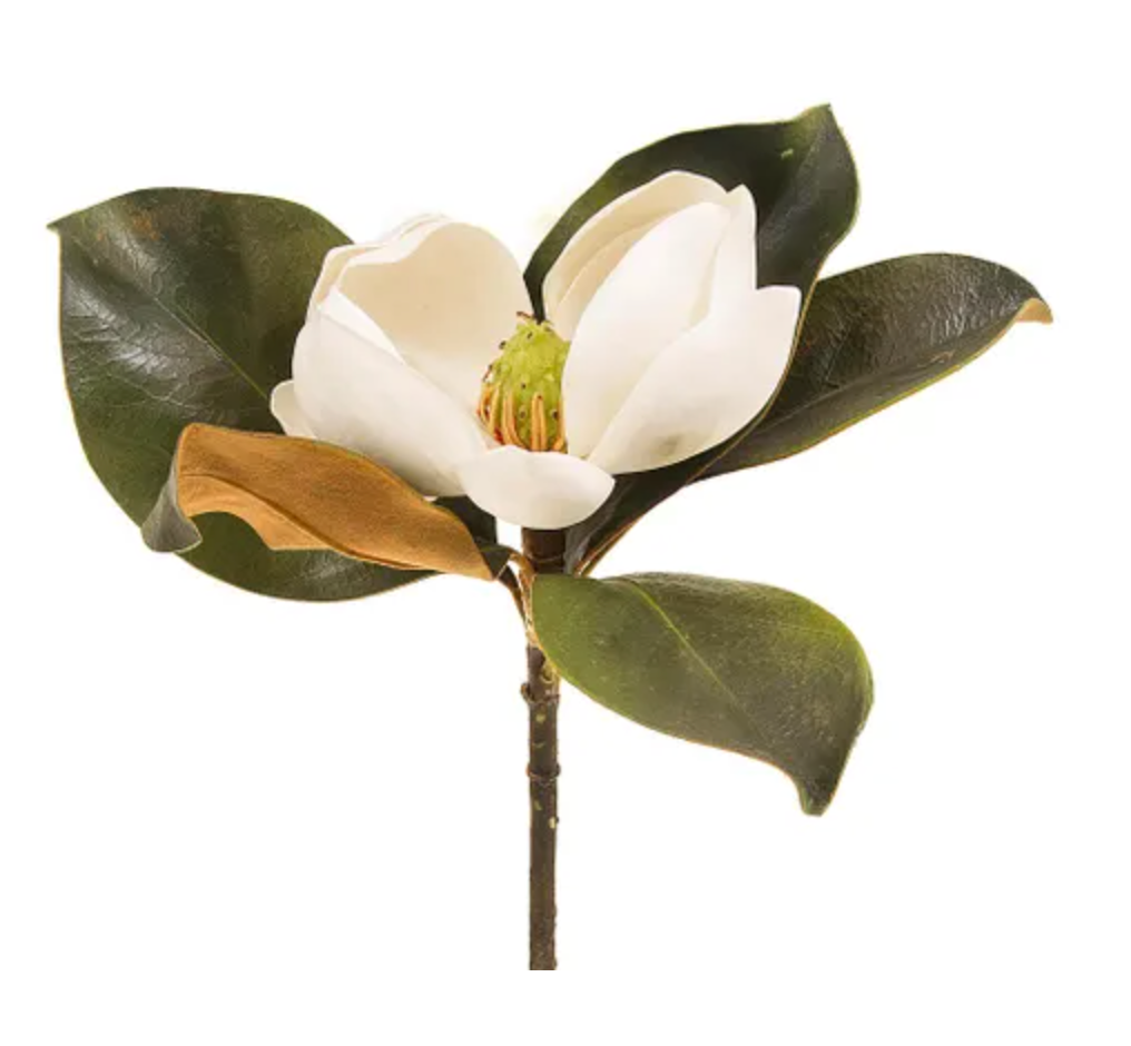 Faux White Magnolia Stem