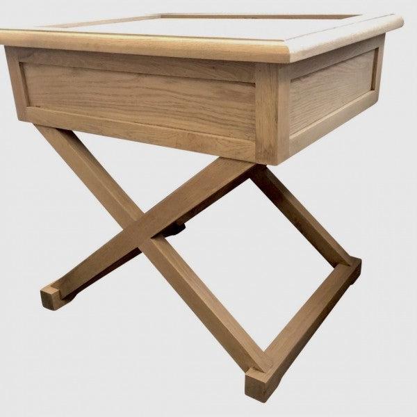 Oak Cross Leg Side Table